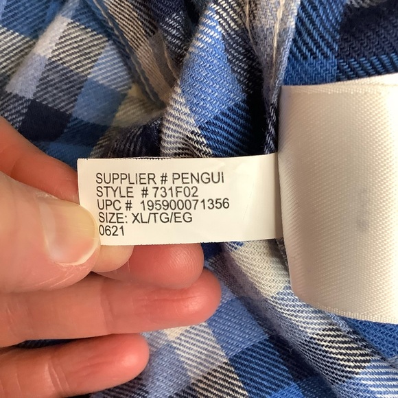 CHAPS Blue Plaid Flannel Button Down Shirt Size XL - Picture 13 of 16